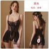 Ropa Interior Sexy Rosa, Tentación Sexy de Malla Transparente, Atrevido Traje Uniforme de Falda de Una Pieza Abierto Apasionado y Caliente 5166