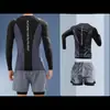 Traje de baño para hombre Traje de baño para adulto con protección solar de manga larga para natación Nuevos bañadores anti-vergüenza para hombre Tops para adolescentes