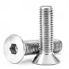 Tornillo de cabeza avellanada hexagonal de acero inoxidable 304, tornillo de cabeza plana hexagonal, copa plana DIN7991