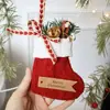 Flores Secas Navideñas, Fruta, Lazo Grande, Ramas de Pino, Cascabeles de Deseos, Decoraciones para Colgar en el Coche, Colgantes para Calcetín de Navidad