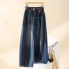 Jeans Retrô Azul Escuro com Faca Curva Feminino Primavera 2026 Novidades Petite Cintura Alta Perna Estreita Perna Reta Perna Larga Calça Banana