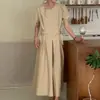 Elegante Coreano 2026 Verano Nuevo Diseño Elegante Estilo Francés Ajuste a la Cintura Adelgazante Vestido de Longitud Media