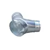 Accesorios de silla para conducto circular espiral galvanizado personalizados de fábrica con interfaz plana y aberturas para tubería de inserción en ángulo, disponibles para venta al por mayor