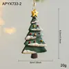 Pingentes de resina pintados transfronteiriços, decoração de Natal simples de pirulito de desenho animado, casa e árvore, enfeites pendentes