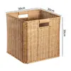 Cesta de almacenamiento de mimbre sintético ropa sucia juguetes bocadillos artículos varios cesta de almacenamiento tejida en bambú hogar sala de estar mueble de TV escritorio completo