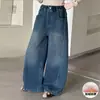 Jeans para Niña Estilo Otoño e Invierno Niñas Grandes Moda Pantalones de Pierna Curva Pantalones Largos Casuales para Niña Estudiantes de Secundaria Pantalones con Felpa Moda