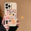 Funda de teléfono móvil gato de color para apple 15/14ProMax iPhone11/12/13 suave xr mujer 7/8plus