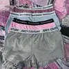 Pantalones Cortos Casuales de Hip-Hop Transfronterizos Europeos y Americanos Pantalones Cortos Y2K Harajuku Estampado de Letras con Pedrería Moda Retro Pantalones Deportivos