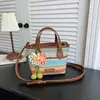 Bolso de Nicho Bolso Cruzado de un Solo Hombro Bolso Tejido de Paja Bolso Cubo Nuevo Bolso de Mano para Mujer Bolso Pequeño Tejido de un Solo Hombro