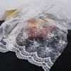 Tejido de malla bordado con encaje blanco para arreglos florales de boda, empaque de flores, tela decorativa DIY