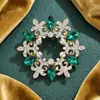 Broche Vintage Estilo Palacio Pin Elegante de Lujo para Mujer Accesorios para Abrigo de Traje Aleación de Vidrio con Pedrería Ramillete