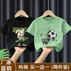 Atuendo de Verano Elegante para Niños Camiseta a la Moda de Calle de Algodón Puro de Manga Media Nueva 2026 Camisa Casual