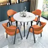 Mesa y sillas de negociación juego cafetería tienda de té de leche mesa redonda oficina ocio apartamento pequeño hogar nórdico mesa de comedor