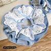 Goma para el Cabello de Flor de Encaje Estilo Coreano Scrunchie Grande con Acabado de Alta Gama, Extra Grande, Resistente, Accesorio Grande para Cola de Caballo para Navidad