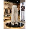 Pantalones anchos de lyocell estilo otoño nuevo, lino sintético, engrosados, con caída, pantalones largos casuales versátiles, pantalones casuales rectos para hombre