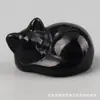 Venta Directa de Fábrica de Pequeños Adornos Tallados de Gato Durmiendo de Cristal de Jade Natural