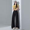 Jeans Anchos de Tencel Naranja Infantil # Cielo Oscuro para Mujer, Sueltos, Adelgazantes, Cubren la Piel, Caída Suave, Transpirables, Versátiles, Pierna Recta, Largo hasta el Suelo