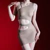 Saia Bodycon Xiyue "Love in Passion" Justa Brilhante de Alça, Meias Sexy, Garota Badalada de Boate, Saia Curta para Mulheres Maduras