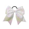 Cheerleading 18 Cores 8 Polegadas Laço de Lantejoula Cauda de Andorinha Elástico de Cabelo JOJO Acessórios de Cabelo Fita V Base de Tecido Sem Fita