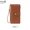 Cartera Larga de Mujer Rfid Nueva Transfronteriza, Bolso de Mano tipo Clutch de Cuero Suave Pu con Patrón de Lichi, Moda Europea y Americana con Múltiples Ranuras para Tarjetas