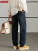 Jeans para hombre Hengyuanxiang 2026 nueva colección de otoño, pantalones de lujo ligeros para hombre, jeans casuales de pierna recta para hombre