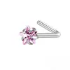 Moda y Fresco Transfronterizo Acero Inoxidable Forma Especial Circonita Multicolor Clavo de Nariz Barra Recta Barra Curva Joyería para Piercing Pendientes Pequeños Liberación Rápida