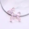 Chaveiro Pingente Cachorro Balão Colorido Transparente Acrílico Perolado Acessórios para Joias DIY Materiais Artesanais