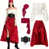 Vestido largo con volantes, estilo comercio exterior, Halloween, artístico, corto delante y largo detrás. Vestido medieval estilo pirata para moldear la cintura