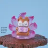 Novo e fofo acessório DIY de veado de nove caudas da sorte, ornamento de decoração de carro, decoração de mesa em resina