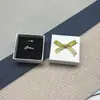 Caixa de Anel com Laço Grande de Padrão Tecido 5*5*3cm Caixa de Brincos Caixa de Colar Caixa de Embalagem para Presente