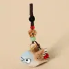 Pássaro de madeira esculpido à mão com asas, pingente para chaveiro de carro, decoração criativa para mochila, ornamento artesanal, presente