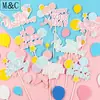 Serie de Horneado Colorida Rosa Azul Pastel Cumpleaños Enchufe Tarjeta Decoración Decorando Niños Niñas Fiesta de Cumpleaños Atuendos