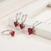 Pendientes de circonita de amor para mujer, anillo creativo con forma de corazón, collar con colgante, conjunto de tres piezas, personalizado, decoración de alta gama