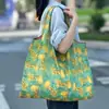 2025 Nueva Bolsa de Compras Plegable Tela Floral Portátil Poliéster Tote Bolsa de Almacenamiento Gran Capacidad Bolsa para la Compra del Supermercado Venta al por Mayor