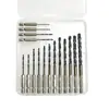 Conjunto de 16 Brocas Helicoidais com Haste Hexagonal em Caixa, 1,5-6,5mm HSS Aço Rápido, Revestimento Amarelo, Brocas Especializadas para Perfuração