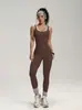 Mono de Fitness Ajustado de Una Pieza Europeo y Americano Transfronterizo para Mujer, Traje de Yoga de Una Pieza de Alta Elasticidad que se Puede Usar Afuera