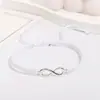 Pulseira símbolo do infinito simples versátil feita à mão ajustável símbolo da sorte pulseira mais vendida atacado