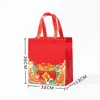 Bolsa Tote de Tecido Não Tecido Vermelha com a Palavra "Fur" Impressa, Bolsa de Presente de Ano Novo, Bolsa de Presente Espessa para Tabaco e Bebidas Alcoólicas, Bolsa de Doces de Halloween