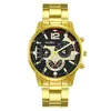 Relógio Masculino Popular de Aço com Pulseira de Aço e Quartzo Transfronteiriço, Estilo de Negócios de Alto Padrão, Ponteiros Luminosos, Mostrador Grande, Aço Inoxidável