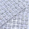 Base Transparente Sin Bordes 6*8 Huevo de Paloma Blanco Apilado con Pedrería para Arte de Uñas DIY Lujo Ligero