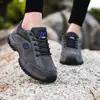 Zapatos de Senderismo Campo Traviesa para Hombre, Malla Transpirable Antideslizantes Ligeros, Zapatos Deportivos, Zapatos de Senderismo al Aire Libre para Hombre