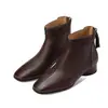 First Encounter Temporada 2026 Outono/Inverno Novas Botas Curtas Femininas Salto Baixo Bico Quadrado Pequeno Cano Curto Botas Moda para Mães