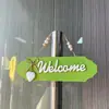 Letrero de Bienvenida Retro Estilo Americano Simple Letrero de Madera para Puerta de Bienvenida Decoración de Pared para Hogar Tienda Colgante de Pared Transfronterizo