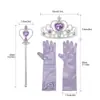 Set de Accesorios Frozen para Niñas Diadema de la Princesa Elsa Corona Varita Mágica Collar Guantes Juego de Seis Piezas para Actuación