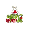 Amazon Grinch Tema Penduricalhos de Porta Decoração de Festa de Natal Penduricalhos de Porta Adereços de Decoração de Atmosfera Natalina