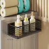 Estante de almacenamiento para lavadora de balcón con fijación magnética, solución de almacenamiento sin taladro, cesta lateral para detergente líquido y en polvo, estante para tambor