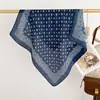 Bufanda Cuadrada de Seda Nueva de Otoño Estilo Extranjero con Lazo en la Cintura para Mujer, Protector de Cuello Delgado, Bufanda para el Cuello, Chal para Personas Mayores, Bufanda de Seda de Moda de Alta Gama