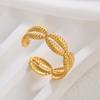 Anillo Abierto Ajustable de Acero Inoxidable Serie Océano Transfronterizo Estrella de Mar Dulce, Fresco y de Alta Gama Joyería