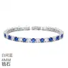 Pulsera de Zirconia Colorida de 4 mm de Venta Caliente Transfronteriza con Acabado de Alta Gama, Pulsera de Cristal de Lujo Ligero para Mujeres, Joyería Estilo Tenis