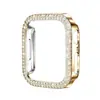 Aplicable a la Serie Apple 12 10 11 Funda Hueca con Pedrería de Doble Fila iWatch Ultra Funda Dura de PC Electrochapada a Prueba de Caídas